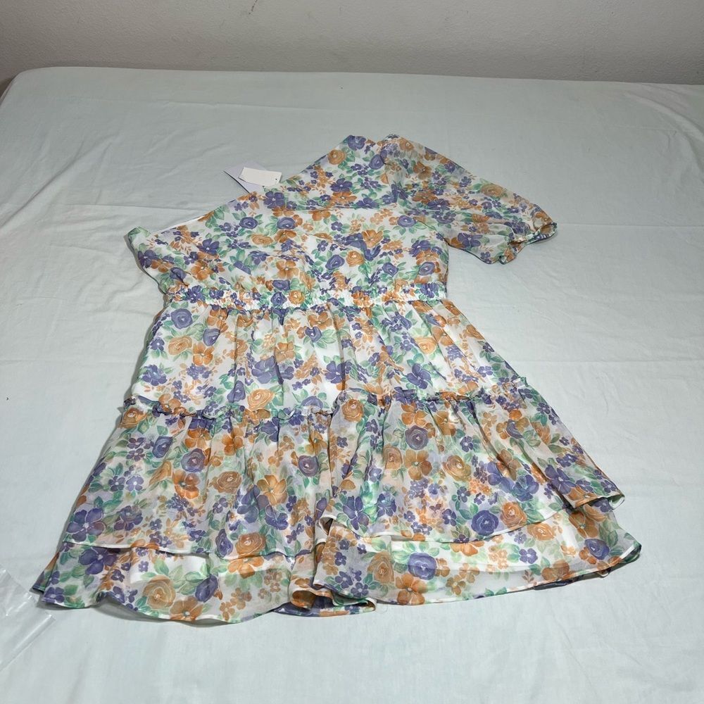 Wayf One Shoulder Ruffle Tiered Mini Dress - Picture 9 of 13